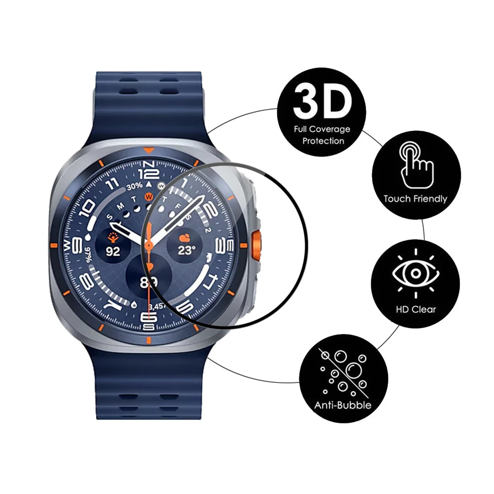 ENKAY HAT PRINCE For Samsung Galaxy Watch Ultra (2025) 47mm / Ultra 47mm 5Pcs Screen Protector 3D Curved PC + PMMA Ultra Clear Film - Transparent - 2