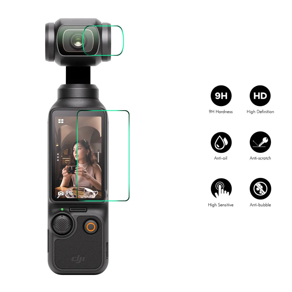 ENKAY HAT PRINCE For DJI Osmo Pocket 3 2Pcs Screen Protector   9H High Aluminum-Silicon Glass Film - Transparent - 2