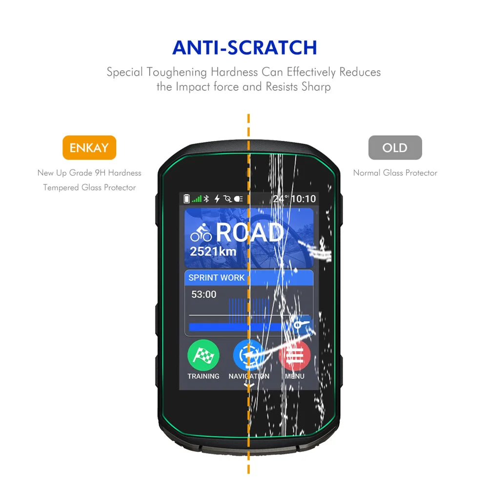 ENKAY HAT PRINCE For Garmin Edge 550 / Garmin Edge 850 2Pcs Screen Protector   9H High Aluminum-Silicon Glass Film - Transparent - 4