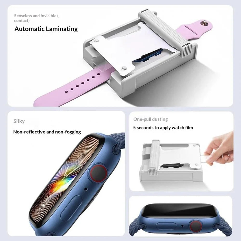 Screen Protector for Apple Watch Series 11 46mm / 10 46mm Soft PET Full Cover Watch Film with Dust-Free Installation Kit - Transparent - 2