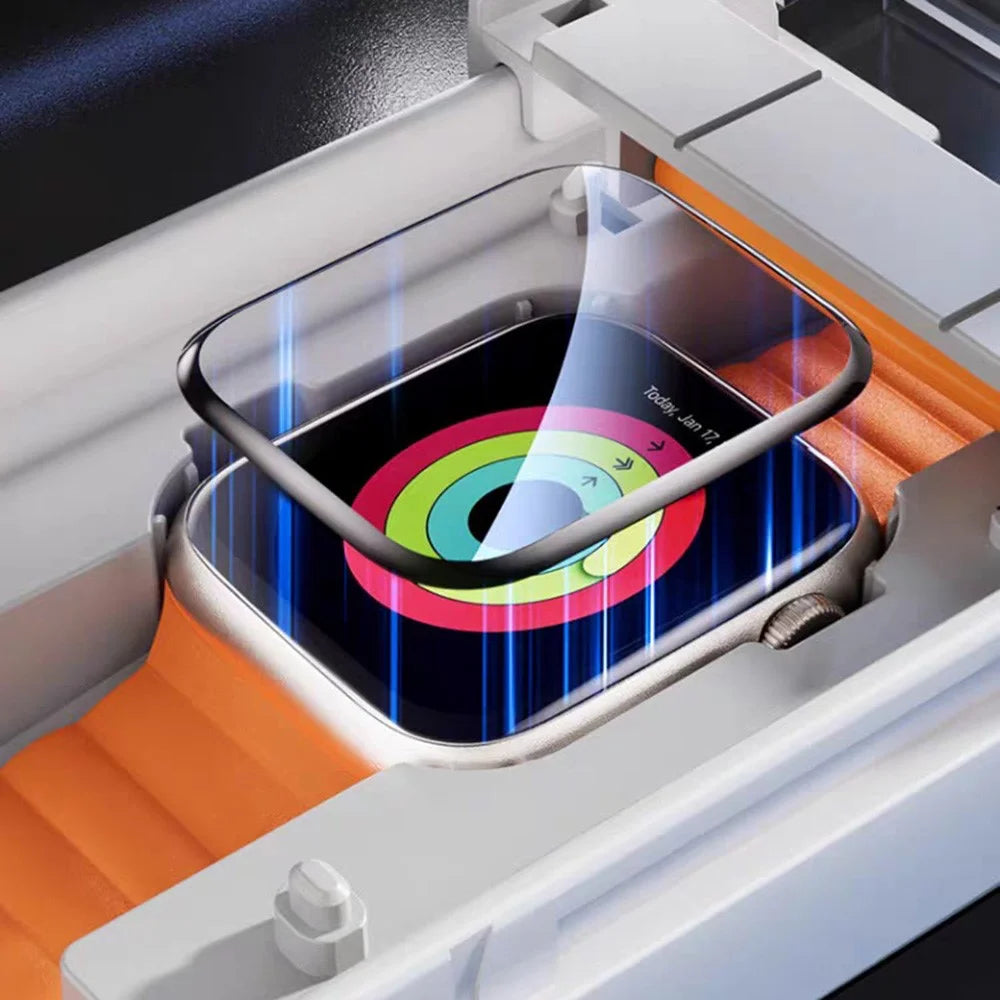 Screen Protector for Apple Watch Series 9 45mm / 8 45mm / 7 45mm Soft PET Full Cover Watch Film with Dust-Free Installation Kit - Transparent - 6