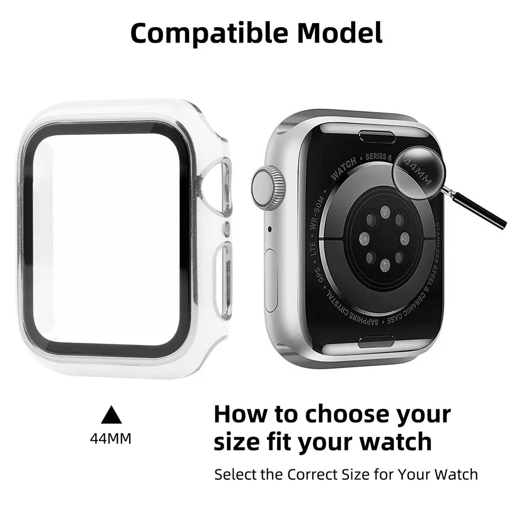 Electroplating PC Smart Watch Case Shell with Tempered Glass Film for Apple Watch Series 1/2/3 42mm - White/Silver - 4