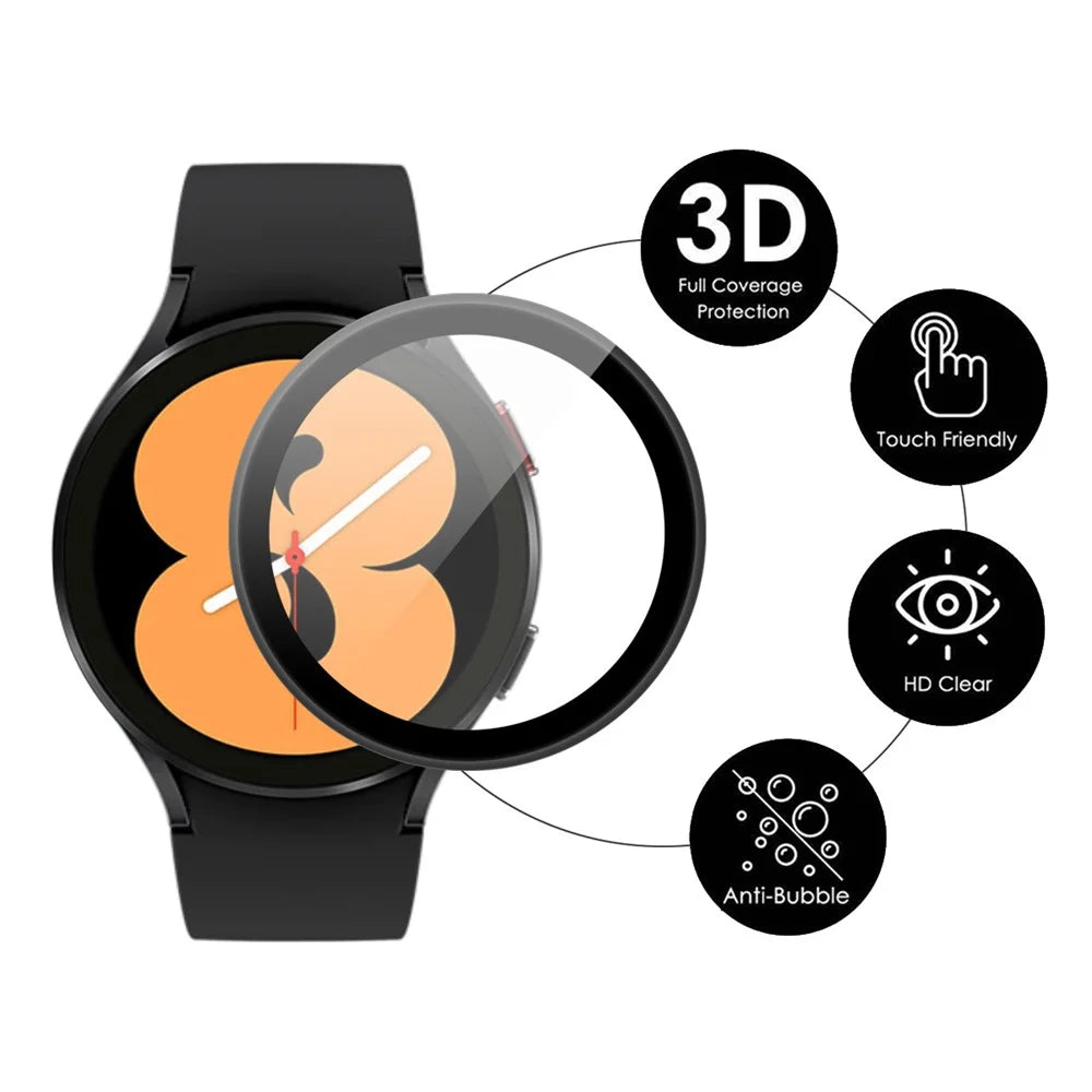 2Pcs ENKAY HAT PRINCE 3D Curved Soft PC Edge + PMMA Full Coverage HD Clear Tempered Glass Film for Samsung Galaxy Watch4 44mm - 2