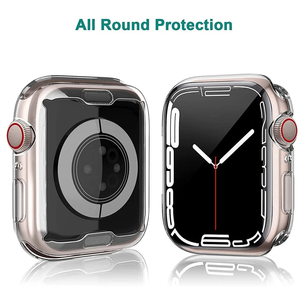 Full Protection Transparent TPU Protective Watch Case Cover for Apple Watch Series 9 / 8 / 7 41mm - 2