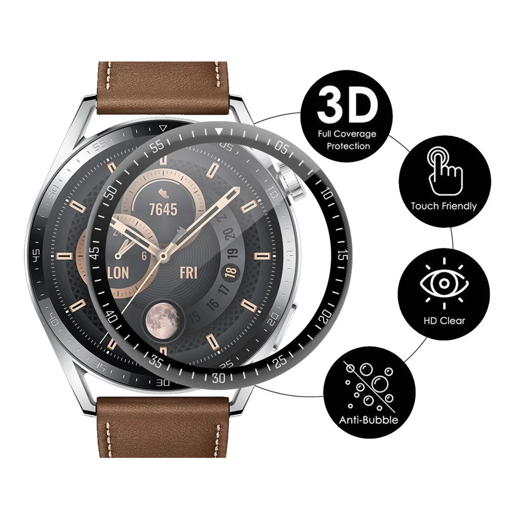 ENKAY HAT PRINCE 5Pcs/Set Full Screen Flexible PC Edge + PMMA HD Clear 3D Curved Film for Huawei Watch GT 3 46mm - 2