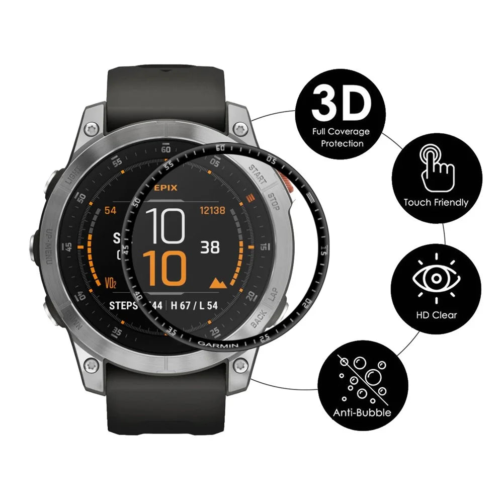 ENKAY HAT PRINCE 2Pcs/Set Full Screen Protector for Garmin Epix, 3D Curved Soft PC Edge + PMMA Ultra Clear Smart Watch Protective Film - 2