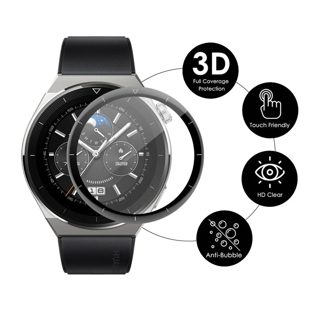 ENKAY HAT PRINCE 2Pcs/Set For Huawei Watch GT 3 Pro 46mm No Bubble Soft PC Edge Screen Protector, PMMA 3D Curved Full Covering HD Screen Film - 2