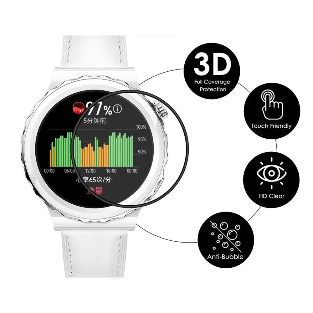 ENKAY HAT PRINCE 2Pcs/Set For Huawei Watch GT 3 Pro 43mm Sensitive Touch HD Soft PC Edge Screen Protector, PMMA 3D Curved Full Cover Screen Film - 2