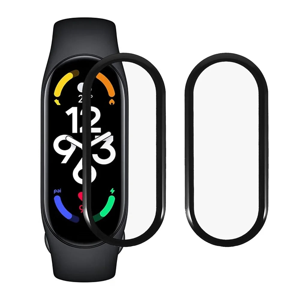 2Pcs / Set HD Clear Screen Protector for Xiaomi Smart Band 8 / Mi Band 7 3D Curved Edge PMMA Full Coverage Protective Film - 1