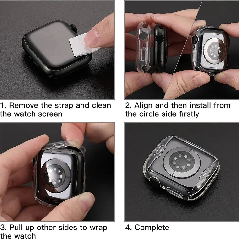 Anti-fall Watch Case For Apple Watch Ultra 3 49mm / Ultra 3 / Ultra 2 / Ultra 49mm, Transparent Soft TPU HD High Sensitivity Watch Screen Protector - 7