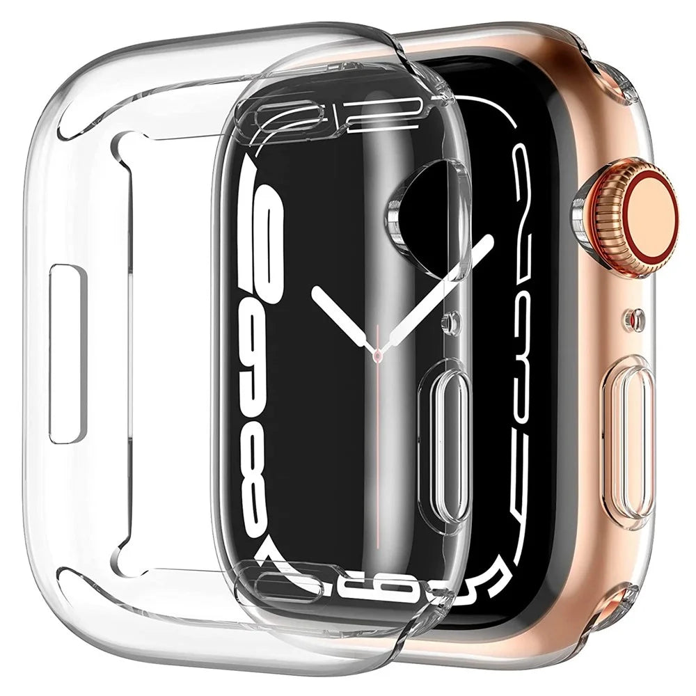 For Apple Watch Series 9 / 8 / 7 41mm Overall Protective Case Transparent HD Sensitive Touch TPU Cover Watch Case - 1
