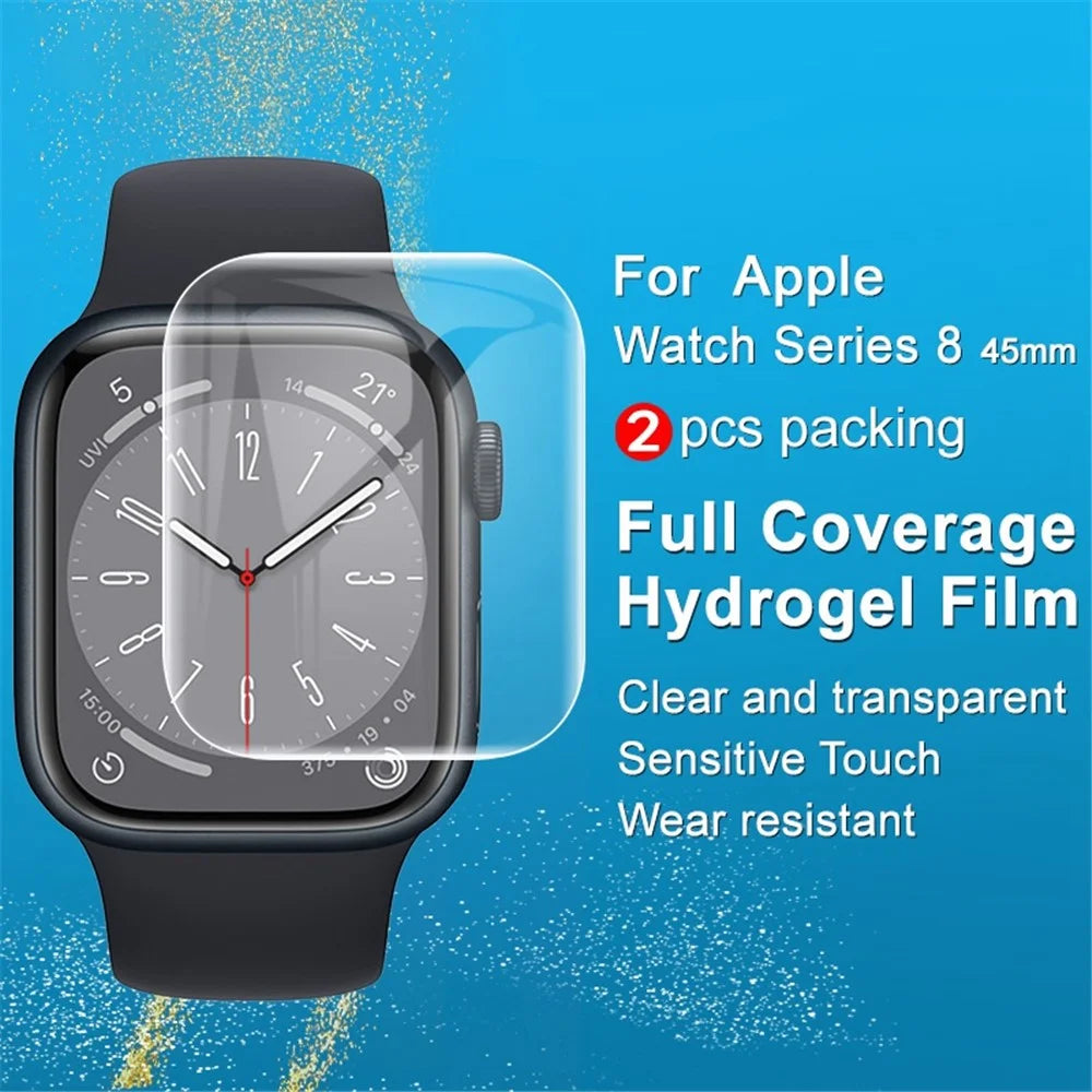 IMAK 2Pcs / Set for Apple Watch Series 9 / 8 / 7 45mm Hydrogel Film III Curved Surface Transparent TPU Film Anti-scratch Screen Protector - 3