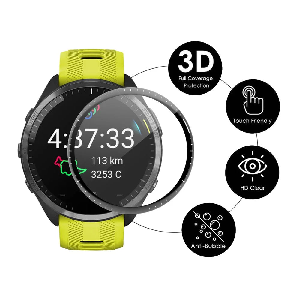 ENKAY HAT PRINCE Watch Screen Film for Garmin Forerunner 965 , HD Clear 3D Curved Soft PC Edge+PMMA Full Screen Protector - 2