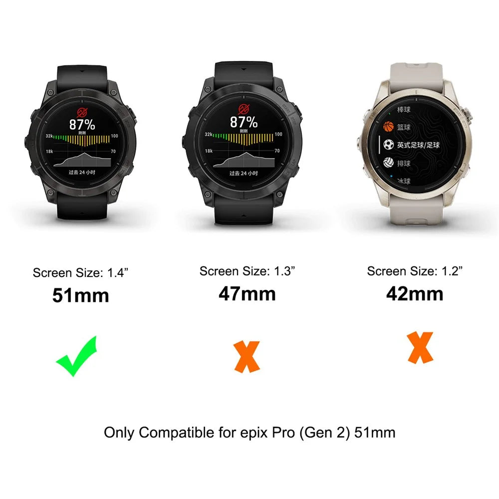 ENKAY HAT PRINCE For Garmin epix Pro (Gen 2) 51mm Screen Protector 0.2mm 9H High Aluminum-silicon Glass Clear Film - 7