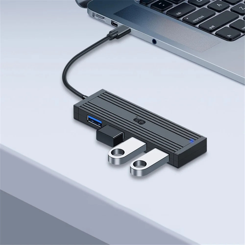 KAWAU H305C-15cm Type-C to 4xUSB Ports Extension Dock Station 5Gbps High Speed Data Transfer USB-C Hub - 4