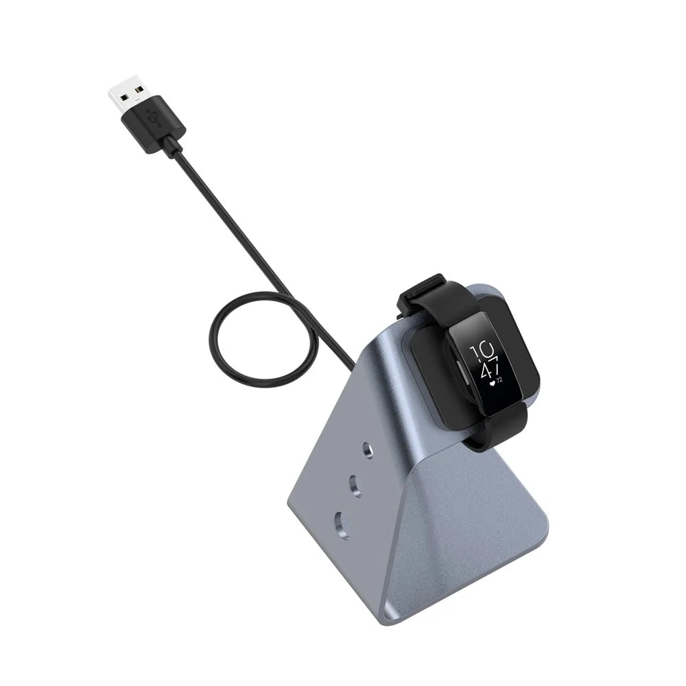 Aluminum Alloy USB Charging Dock Bracket Charging Cradle Stand for Fitbit Inspire/Inspire HR/Ace2 Smart Bracelet - Grey - 7