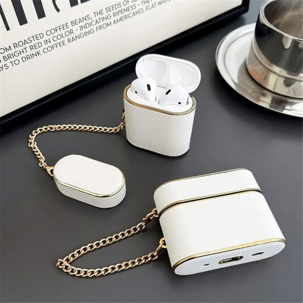 For Apple AirPods 3 Earphone Case Cylinder Shape Leather+PC Earbud Cover with Strap - Black - 6