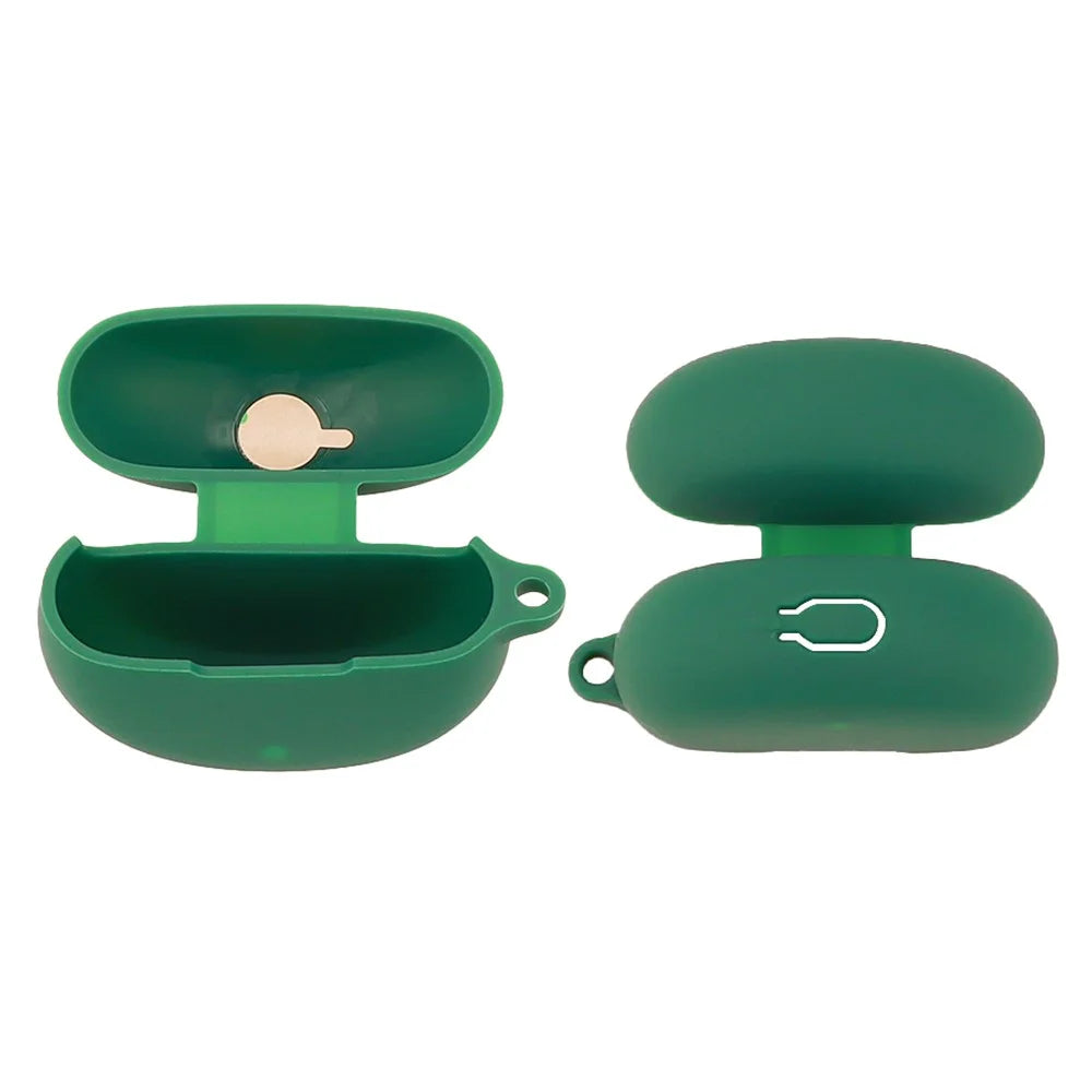 For Oppo Enco Air4 Pro Silicone Cover Bluetooth-compatible Earphone Sleeve with Anti-Lost Buckle - Blackish Green - 2