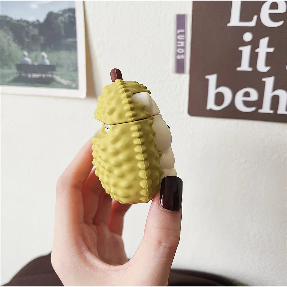 For AirPods 3 Silicone Cover Cartoon Hedgehog Durian Protective Case with Anti-Lost Buckle - 3