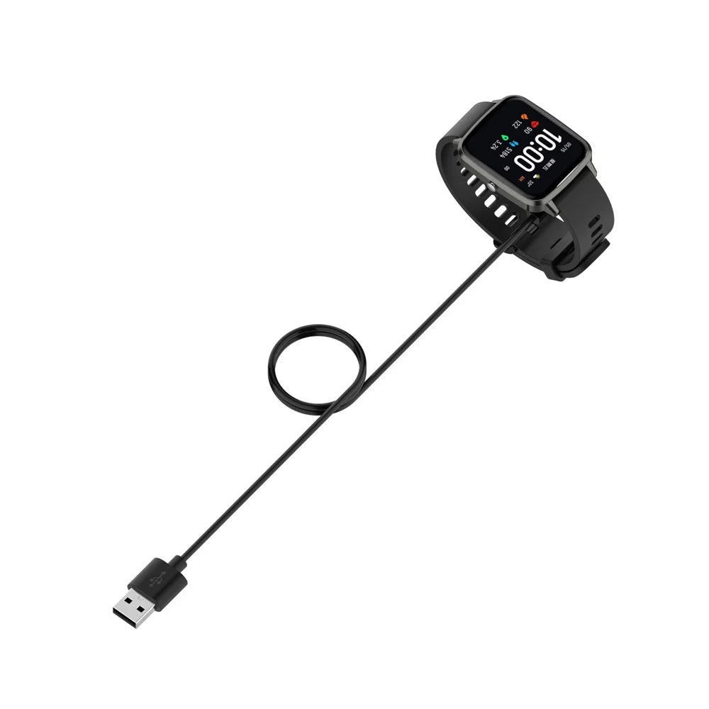 1m USB Charge Cable Smart Watch Magnetic Charger Adapter for Realme Watch 3 / Haylou Watch 4S / Watch 4 / GST LS09B / Willful IP68 / ID205L / SW021 - Black - 2