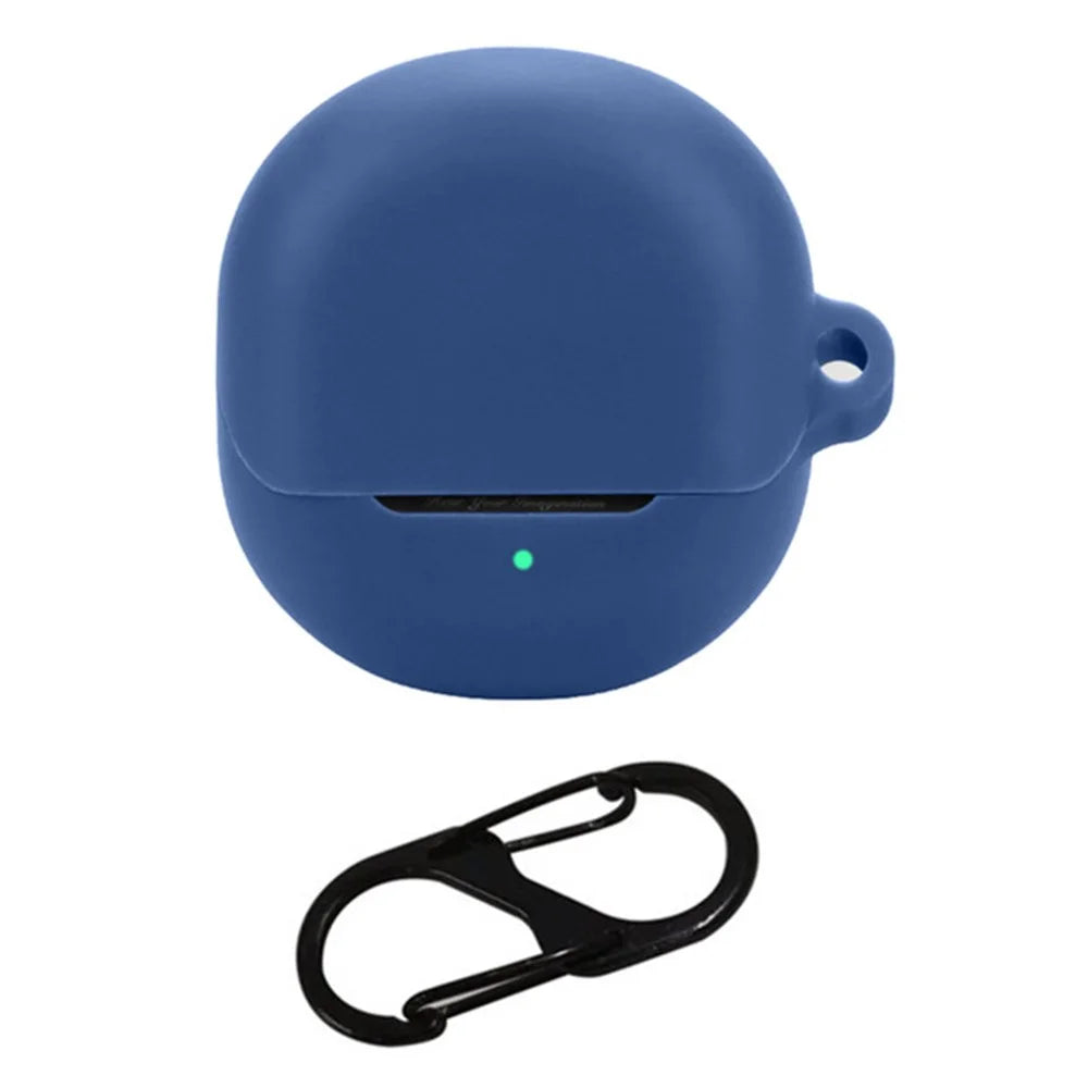For SoundPEATS Air5 Earphone Silicone Case Earbud Cover with Anti-Loss Hanging Buckle - Dark Blue - 1