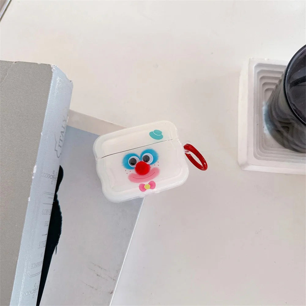 For Apple AirPods Pro 2 / AirPods Pro Protective Cover Colorful Clown TPU Case with Ring Buckle - 2