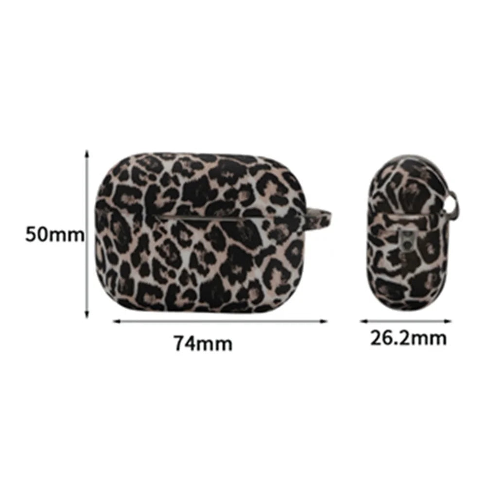 For Apple AirPods Pro 2 Charging Case Cover Leopard Print Pattern TWS Earbuds Silicone Case with Buckle - 6
