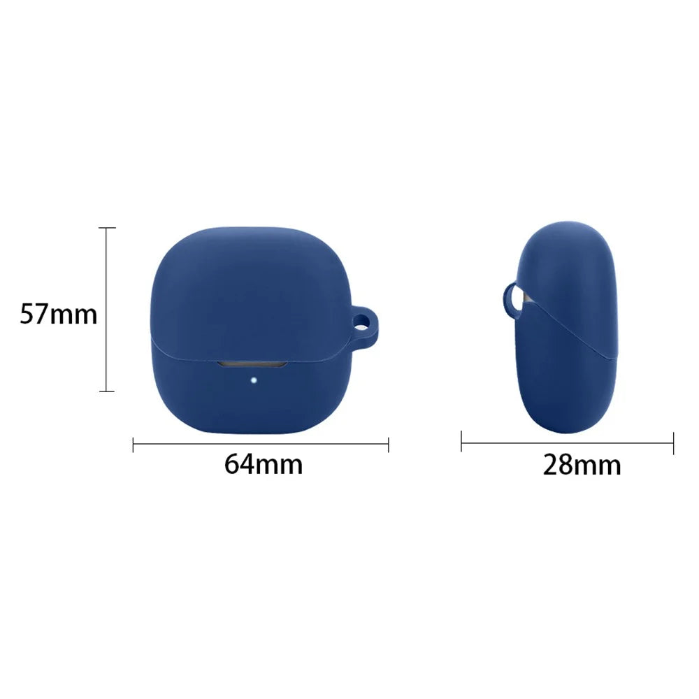 For Xiaomi Buds 5 Case Bluetooth-compatible Earphone Silicone Skin Cover with Anti-Lost Buckle - Dark Blue - 6