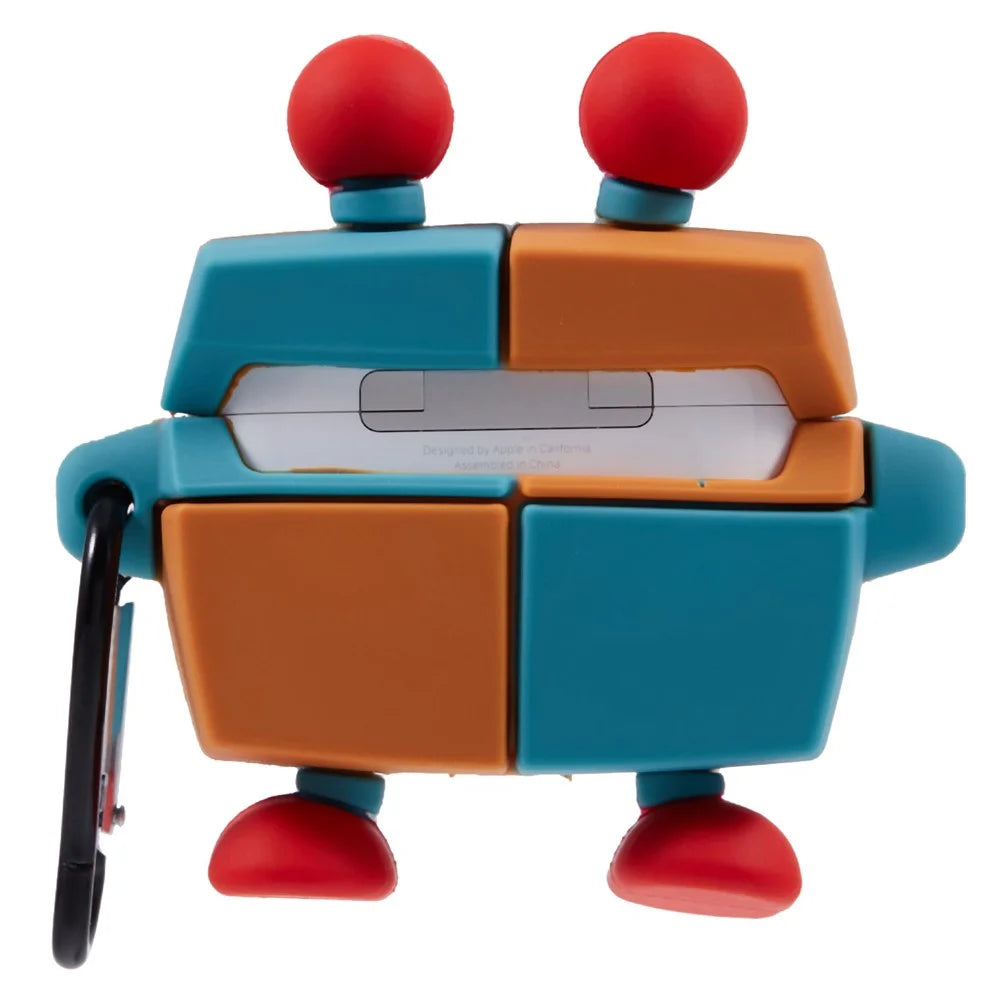 For Apple AirPods Pro Bluetooth-compatible Earphones Silicone Cover Colorful Robot Protective Case with Carabiner - 2