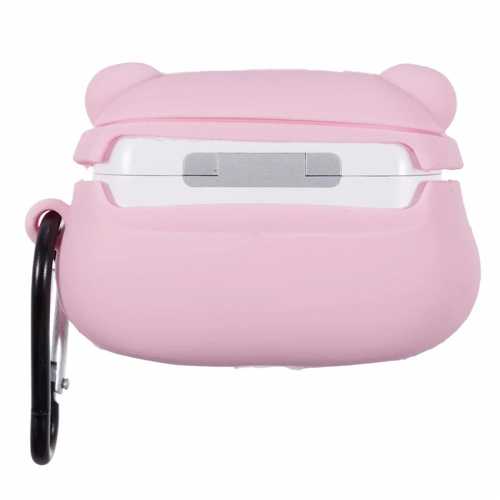 For Apple AirPods Pro Bluetooth-compatible Earphones Silicone Cover Pig Head Protective Case with Carabiner - 2