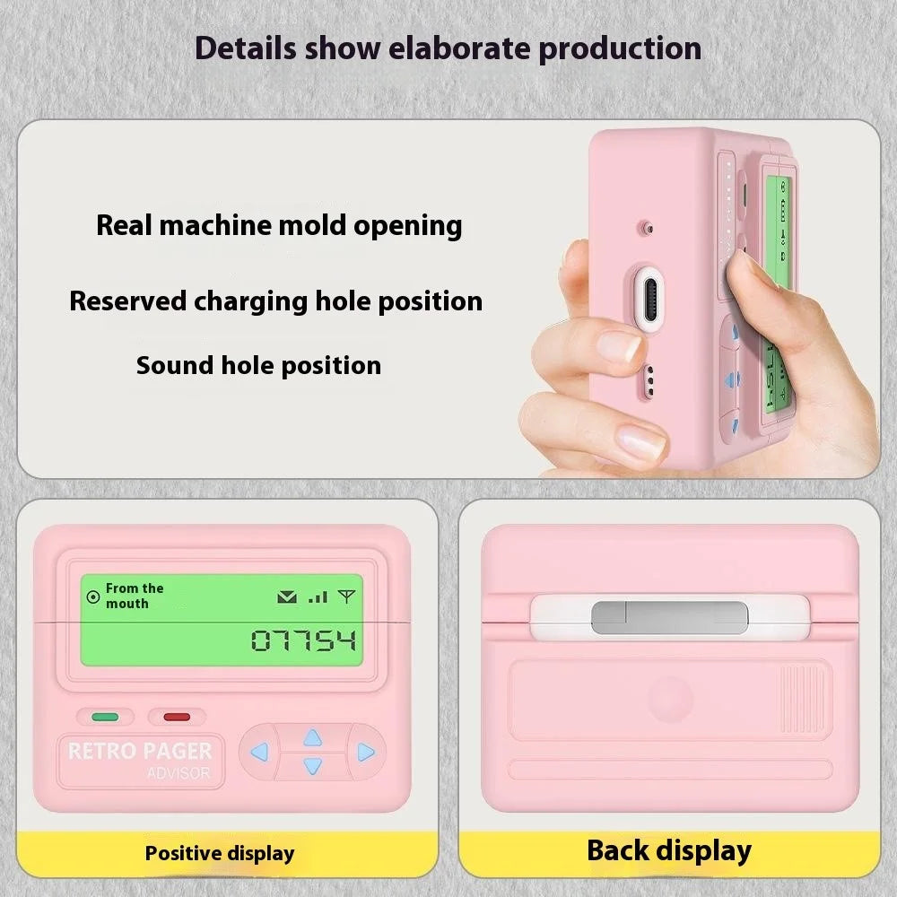 For Apple AirPods Pro 2 / AirPods Pro Case Retro Pager Design Silicone Earbuds Protective Cover - Light Pink - 5