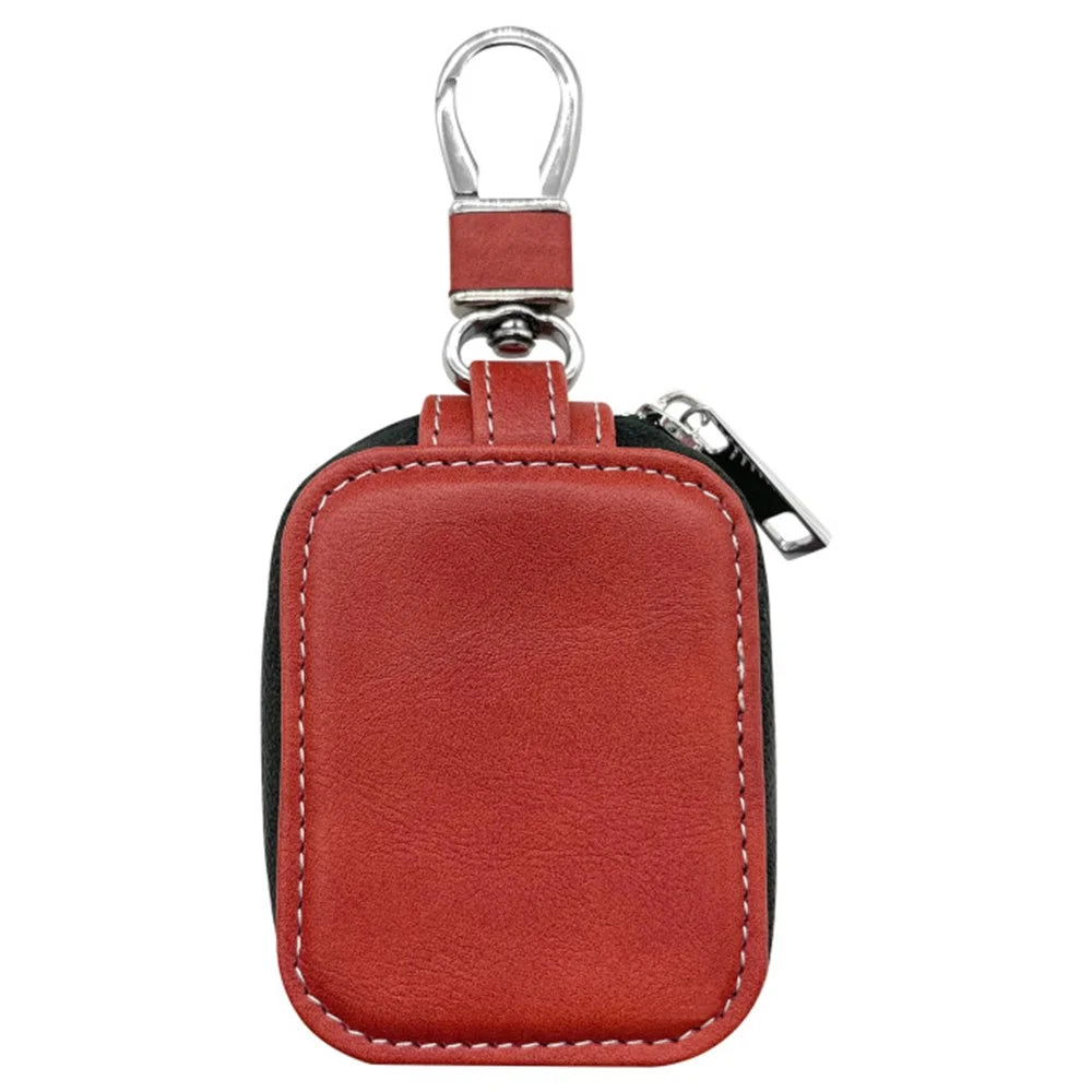 For Apple Series Earbud Storage Case Vertica PU Leather Skin-touch Earphones Carrying Bag, Size: L - Red - 1