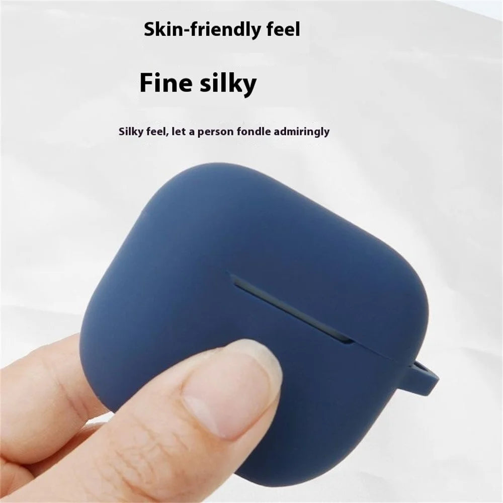 For Apple AirPods 4 Silicone Case Luminous Bluetooth-compatible Earphone Protective Cover with Lanyard - Luminous Blue - 4