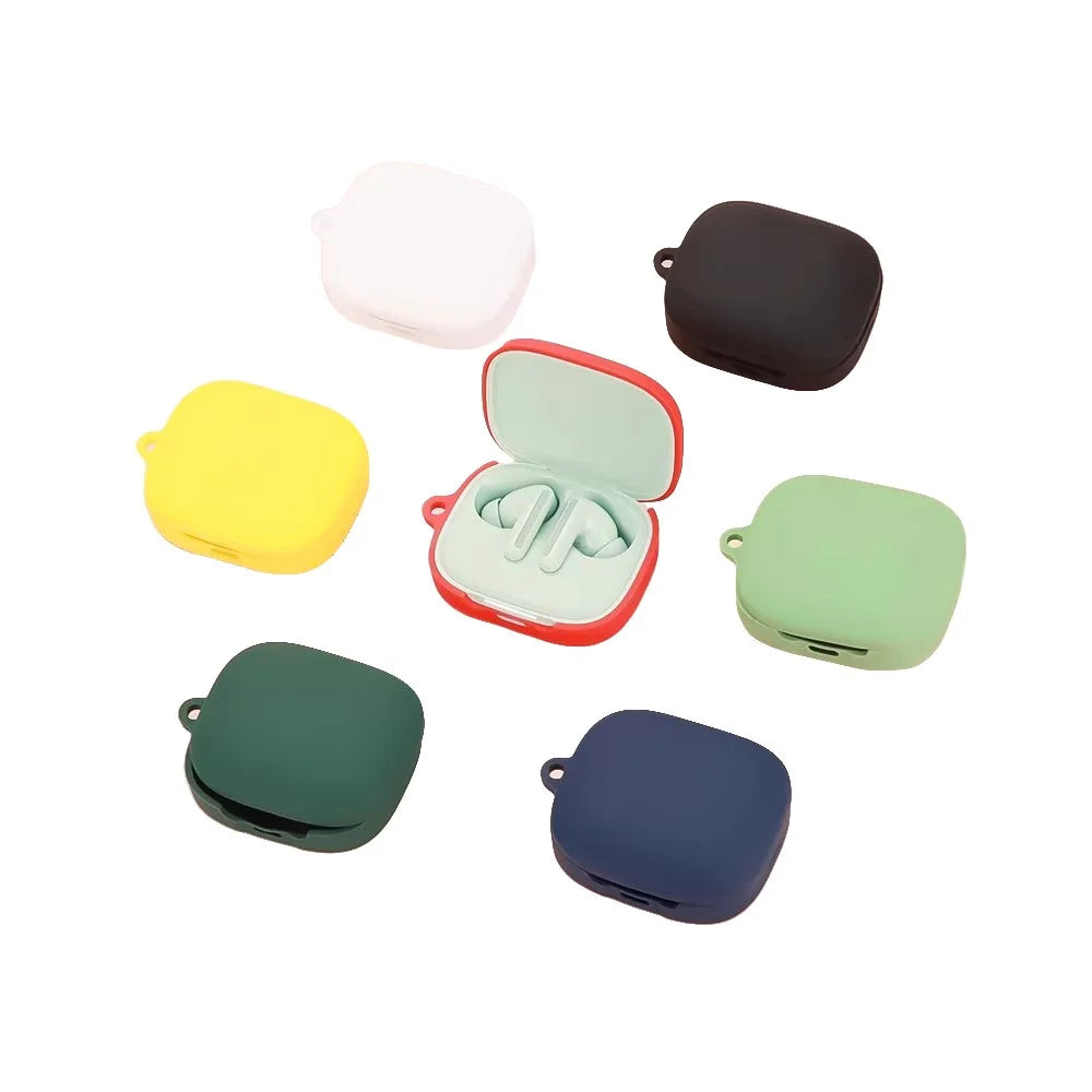 For Xiaomi Redmi Buds 6 Silicone Case Bluetooth-compatible Earphone Cover with Anti-Lost Buckle - Blackish Green - 7