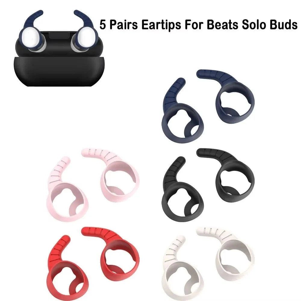 5 Pairs For Beats Solo Buds Silicone Earbud Covers Anti Lost Dust Protection Ear Tips - 2