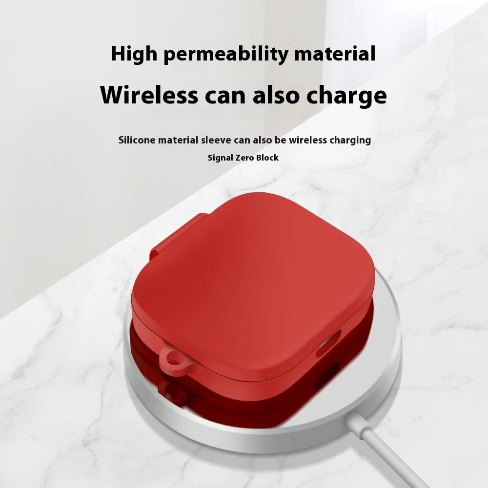 For Xiaomi Redmi Buds 6S / Buds 6 Active Case Wireless Earphone Silicone Protective Cover with Carabiner - Black - 4