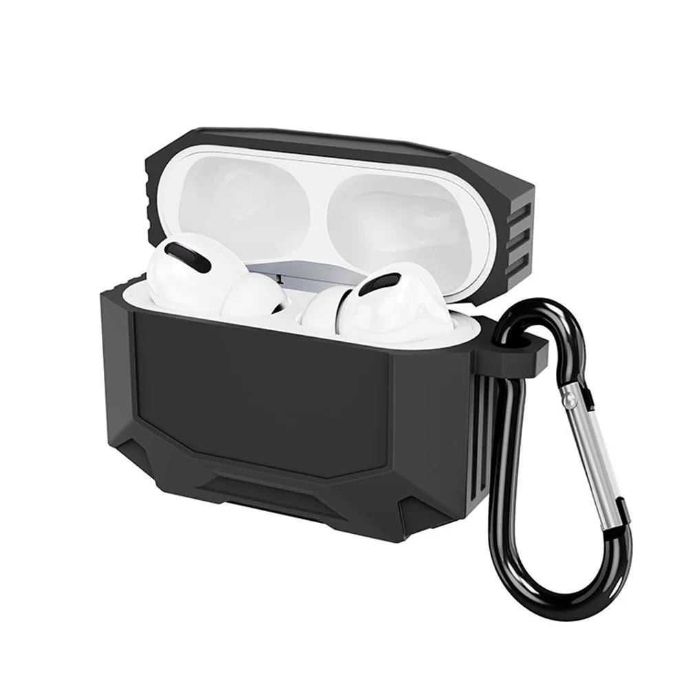 DIROSE A19 Drop Proof Protective Soft Skin Silicone Earphone Case Support Wireless Charging Case with Anti-Lost Ear Hook for AirPods Pro - Black - 2