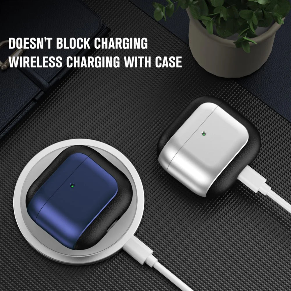 For AirPods 4 with ANC TPU Case Electroplating Litchi Texture Fall Prevention Earphone Cover with Lanyard - Titanium Grey - 4