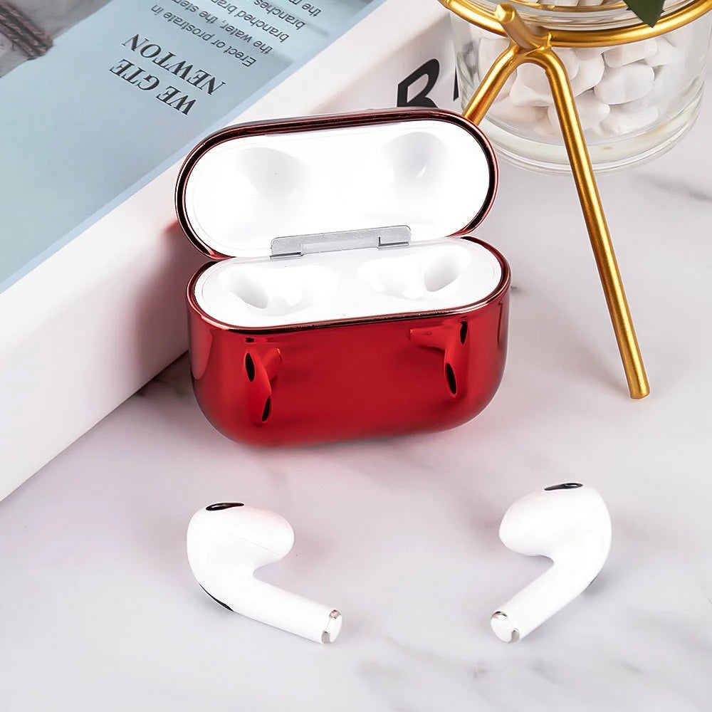 For AirPods 4 PC Hard Case Electroplating Earphone Protective Cover - Black - 6