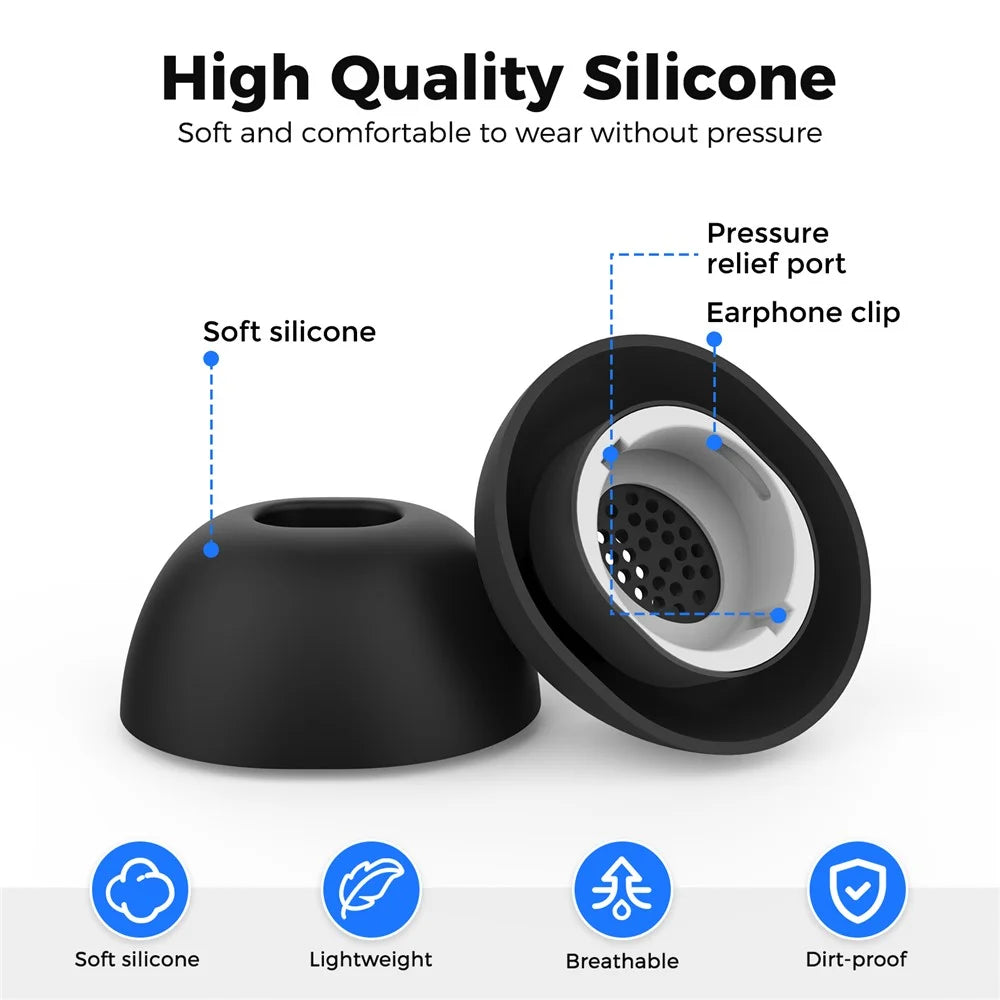 AHASTYLE WG173 For Samsung Galaxy Buds3 Pro Replacement Eartips 3 Pairs L  /  M  /  S Silicone Bluetooth-compatible Earbuds Tips - White - 3