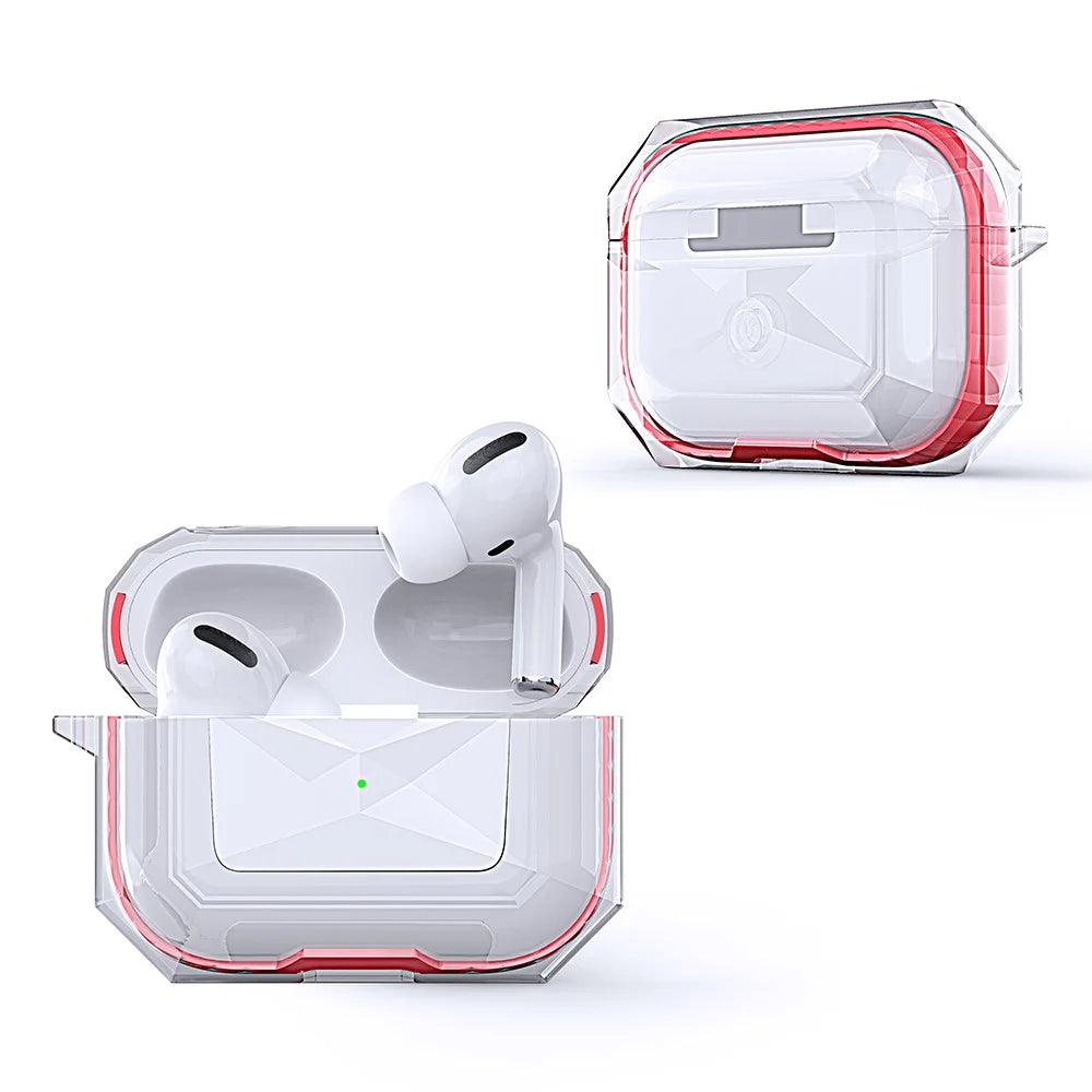 Contrast-color Rhombus Style Cover Case for Apple AirPods Pro - Black - 2
