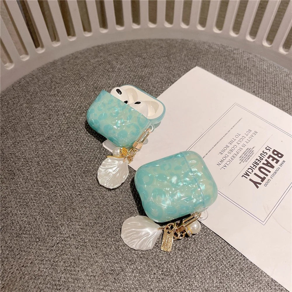 For Airpods 4 Case Shell Texture TPU Bluetooth-compatible Earphone Protective Cover with Pendant Accessory - 4