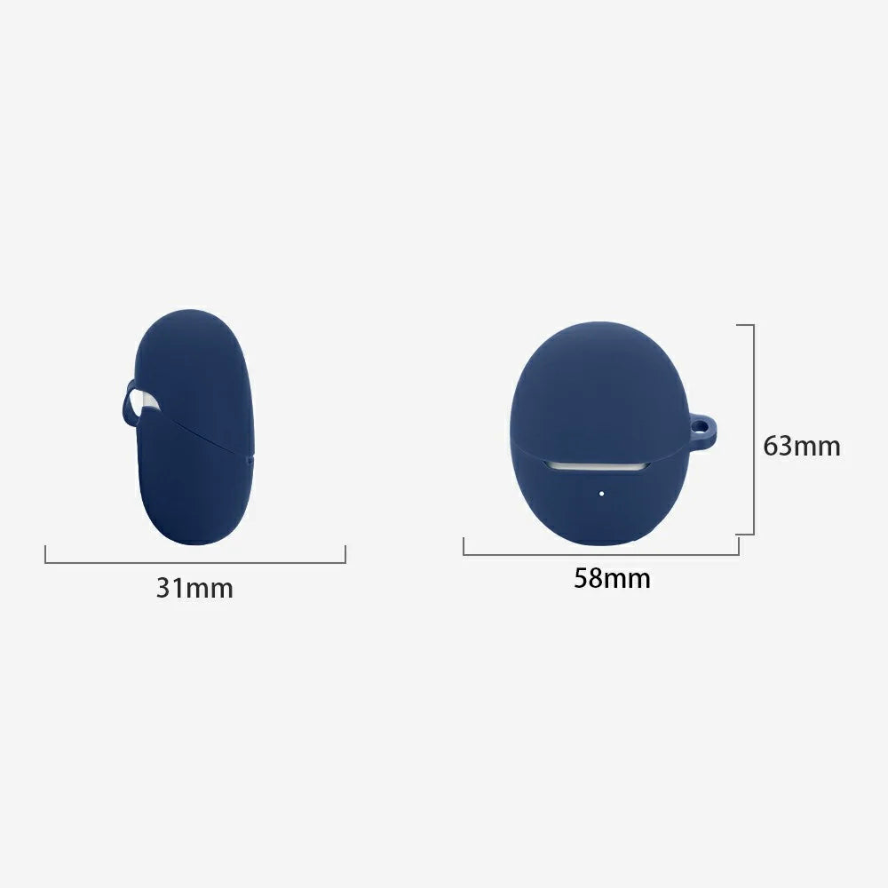 For Honor Tiinlab S7 Bluetooth-compatible Earbuds Case with Anti Lost Buckle Silicone Protective Cover - Dark Blue - 5