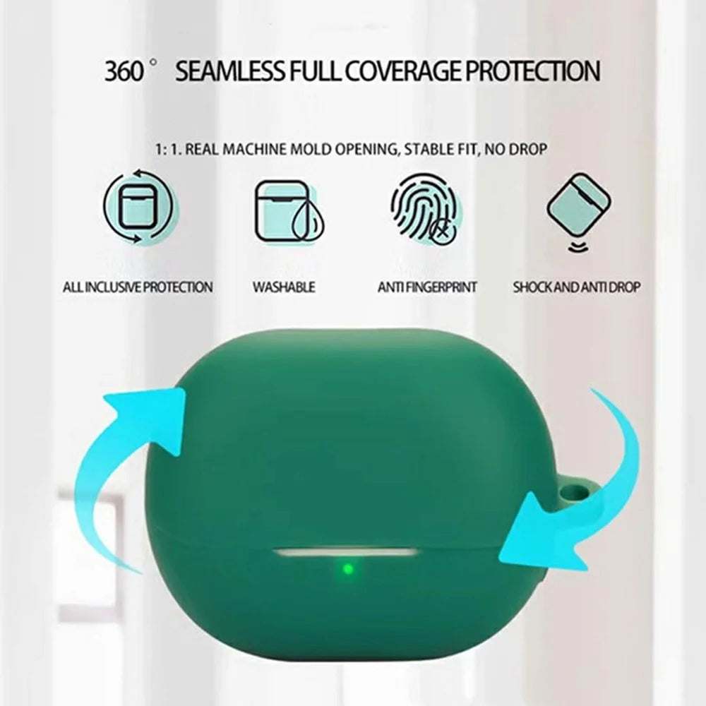 For SoundPEATS UU Ear Clip Bluetooth-compatible Earphones Case with Anti Lost Buckle Silicone Protective Cover - Blackish Green - 2