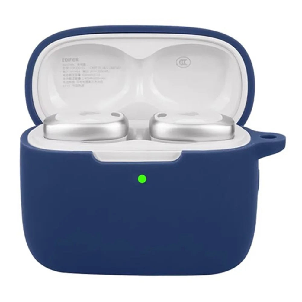 For Edifier Neodots Silicone Case Cover with Anti Lost Buckle Bluetooth-compatible Earphones Protective Sleeve - Dark Blue - 2