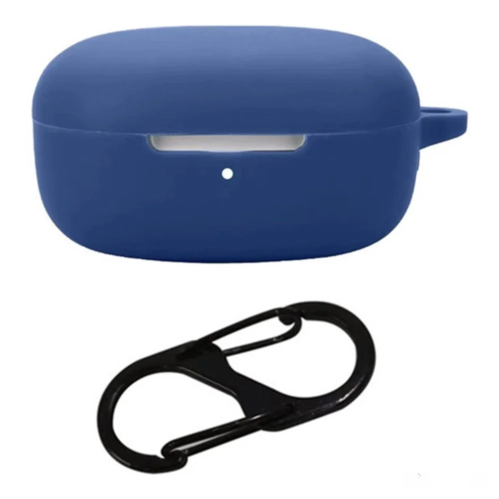 For Xiaomi Redmi Buds SE Silicone Case with Anti Lost Buckle Bluetooth-compatible Earphones Protective Cover - Dark Blue - 1