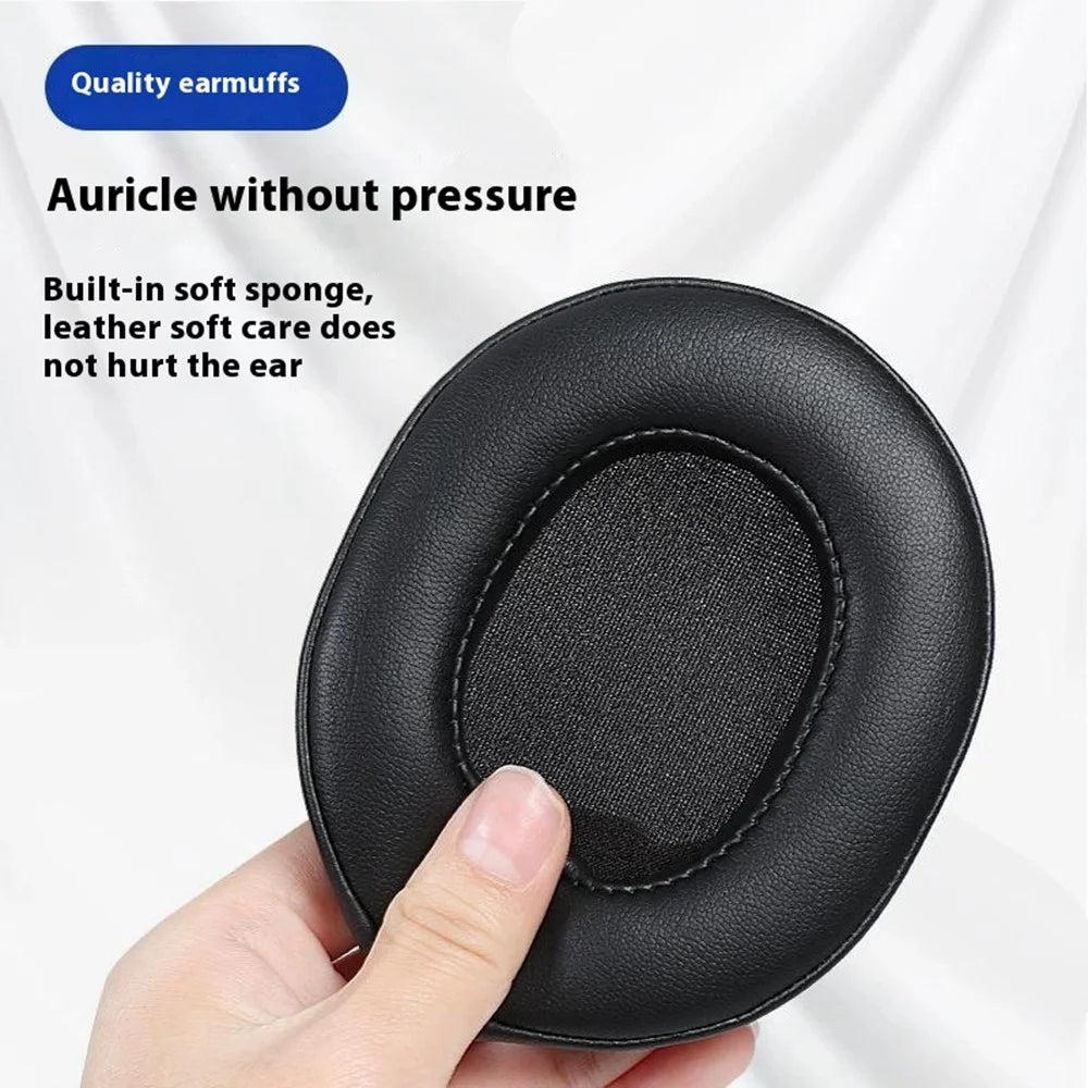 1Pair For iGene K5 Replacement Ear Pads Headphones Memory Foam + Leather Cushions Noise Blocking - Black - 2