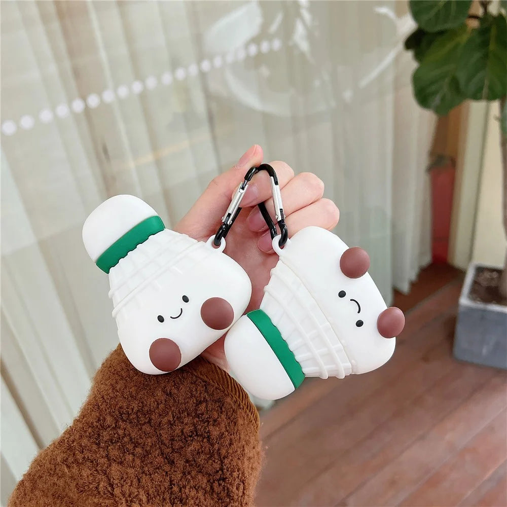 For Apple AirPods Pro 2 / AirPods Pro Earphone Case Cute Cartoon Badminton Shape Silicone Cover with Carabiner - 7