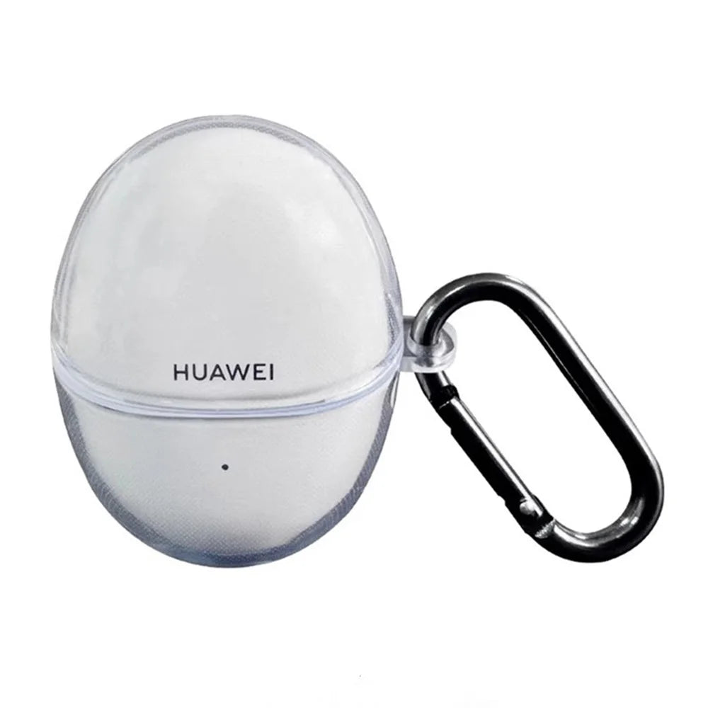 For Huawei FreeBuds 6 TPU Clear Case Wireless Earphones Protective Cover with Anti-Lost Buckle - 1