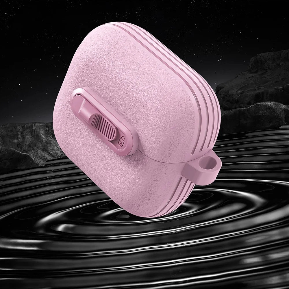 For Samsung Galaxy Buds3 Pro  /  Buds3 Protective Case Lock Buckle Switch TPU + PC Wireless Earphones Cover with Carabiner - Black - 5